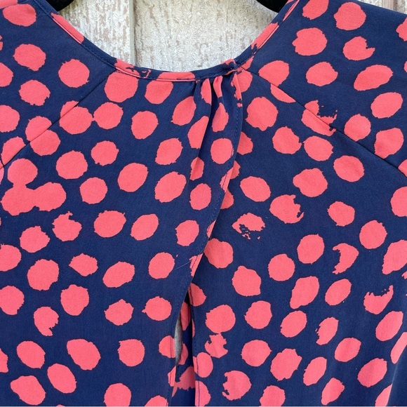 REBECCA MINKOFF ~ Indigo/Coral “Abby” Silk Romper ~ Abstract Polka Dots ~ Small - Picture 8 of 9